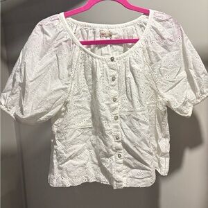 Faherty White Eyelet Blouse